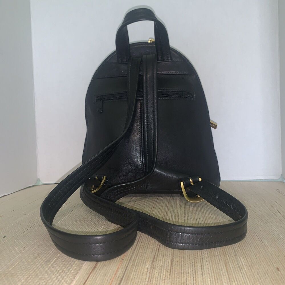 Tignanello Soft Black Vintage Leather Backpack Boho Academia Adjustable Soft Y2K - Picture 2 of 16